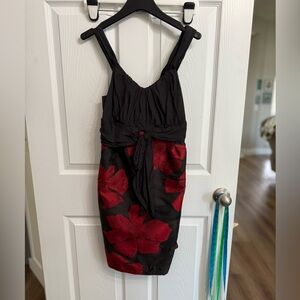 NWT M.S.S.P. Black Red Floral Cocktail Dress Size 4 Holiday Party Fit & Flare